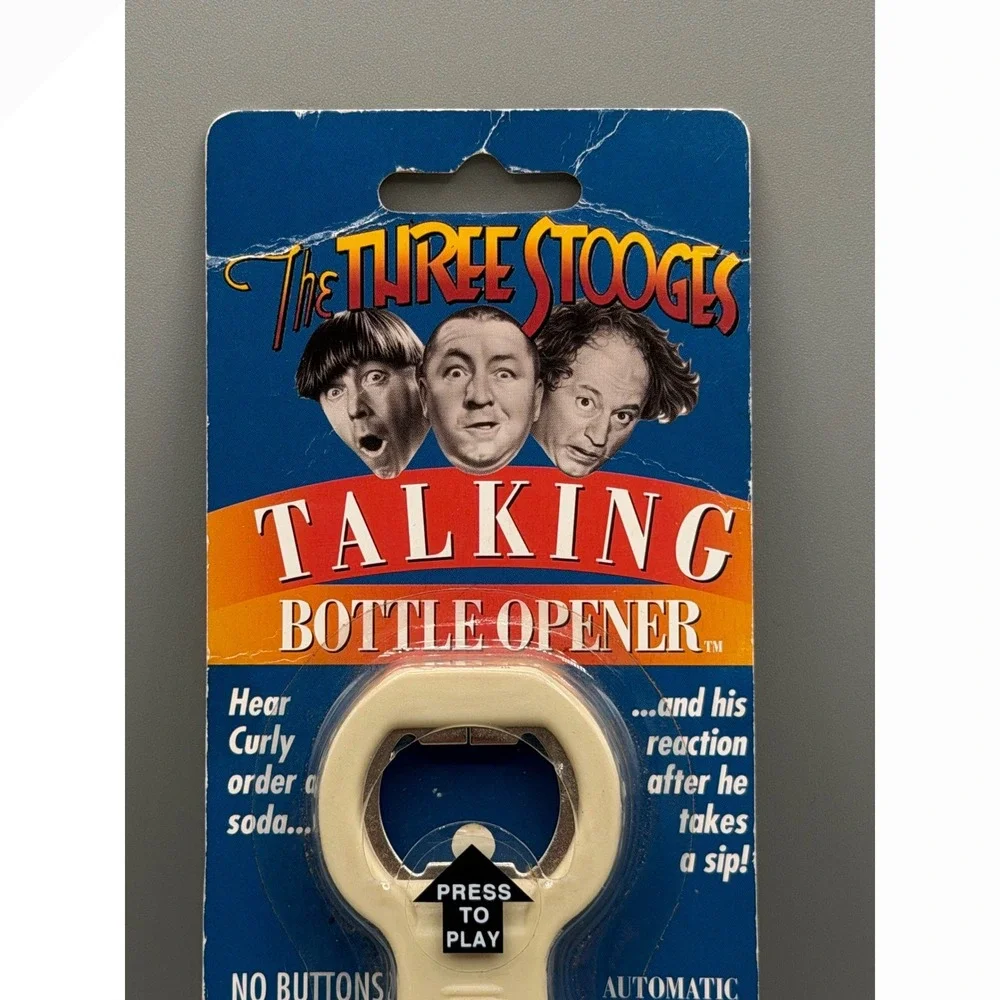 The Three Stooges Talking Bottle Opener 2002 Pacific Direct Vintage Novelty NIB‎